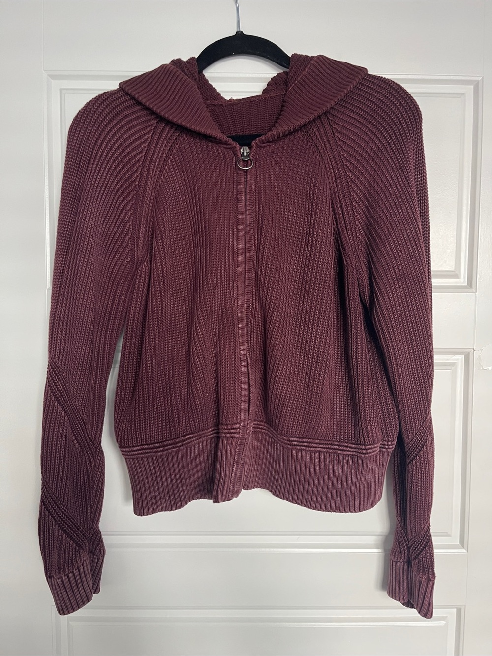 lululemon cable knit zip up hoodie